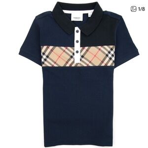 Burberry Kids Polo with Check Accent